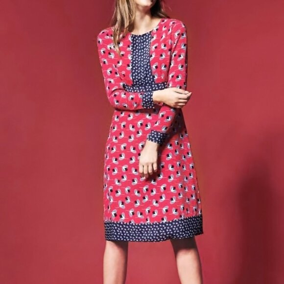 Boden Dresses & Skirts - Boden "Daisy" Mixed Print Dress in Peony Geo 8 LONG